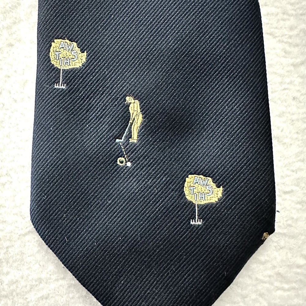 Vintage Boticelli Golf Necktie 3.25" Navy‎ Blue Tie
